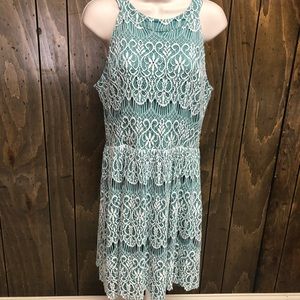 Altar’d State turquoise lace magnolia dress